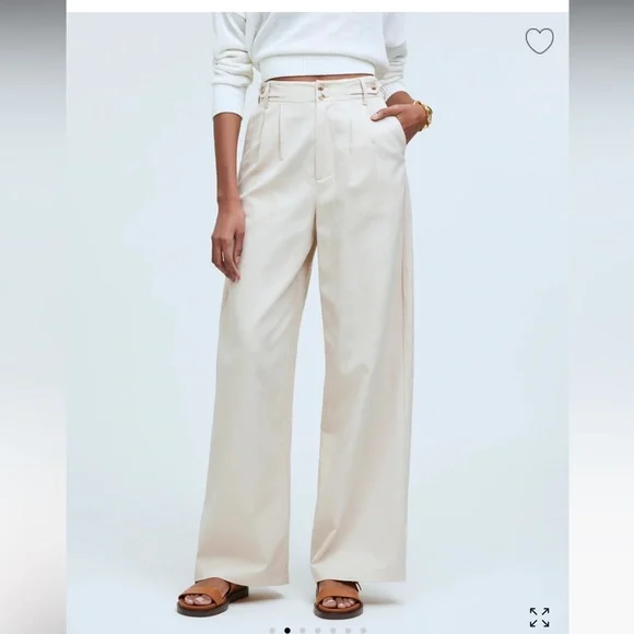 Madewell The Harlow Wide-Leg Pant | Size 8P | Khaki - Picture 11 of 12